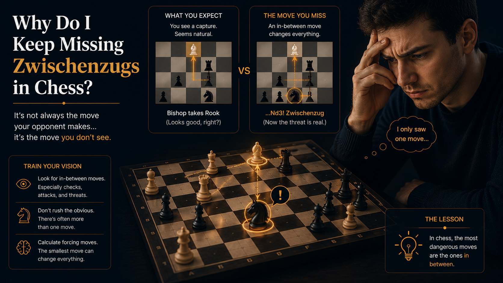 Why do you keep missing zwischenzugs in chess?